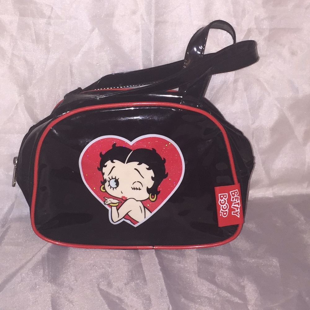 Betty Boop 🖤make up bag w/ handles BARELY USED!❤️